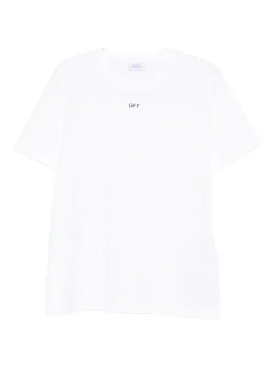 Off-white Graphic Print Crew Neck Short Sleeve T-shirt In White
