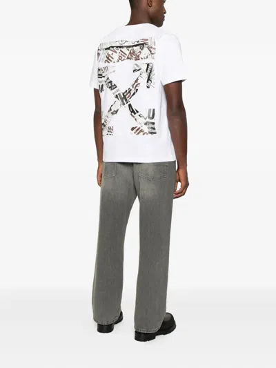 Off-white Graphic Print Crew Neck Short Sleeve T-shirt In White