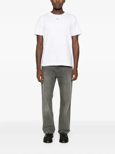 Off-white Graphic Print Crew Neck Short Sleeve T-shirt In White