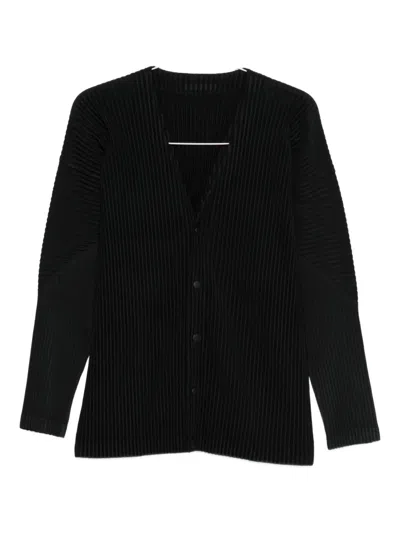 Issey Miyake Long-sleeved Cardigan In Black
