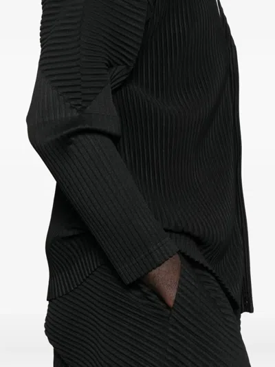 Issey Miyake Long-sleeved Cardigan In Black
