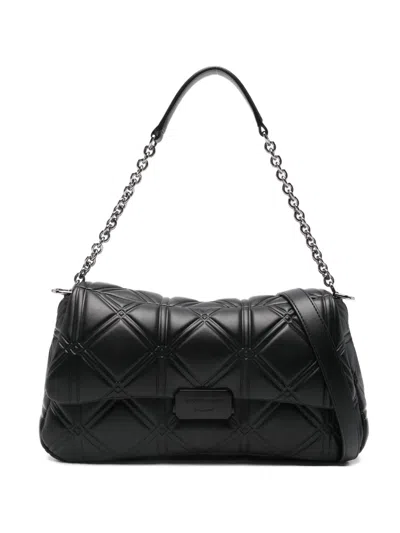 Emporio Armani Quilted Foldover Chain-link In Black