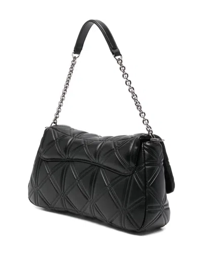 Emporio Armani Quilted Foldover Chain-link In Black
