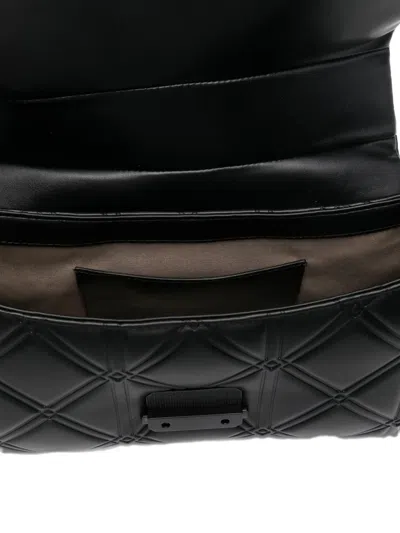 Emporio Armani Quilted Foldover Chain-link In Black