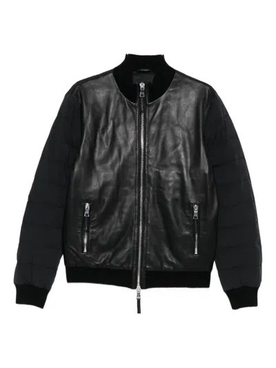 The Jack Leathers Quilted-sleeve Jacket In Multi