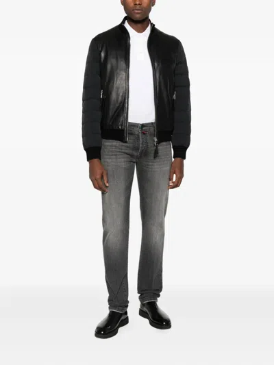 The Jack Leathers Quilted-sleeve Jacket In Multi