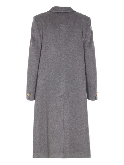 Tagliatore Grey Amanda Coat With Frontal Buttons Closure In Gray