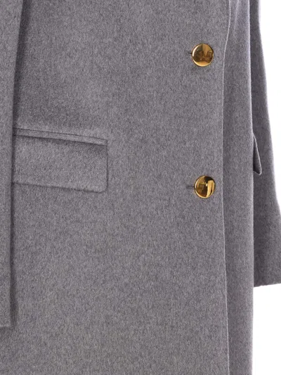 Tagliatore Grey Amanda Coat With Frontal Buttons Closure In Gray