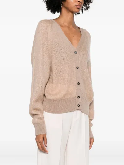 Rame Mohair Wool-blend Cardigan In Neutral