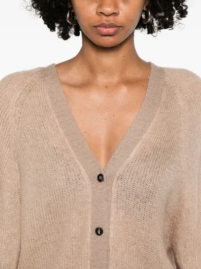 Rame Mohair Wool-blend Cardigan In Neutral