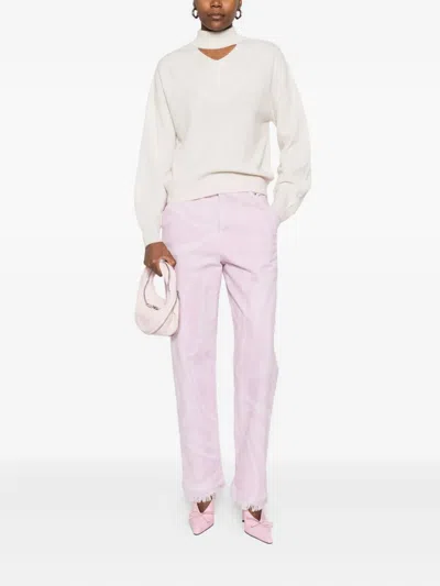 Blugirl Beige Wool And Cashmere Blend Sweater In White