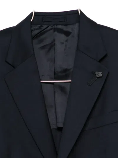 Lardini Virigin Wool Single-breasted Blazer In Black