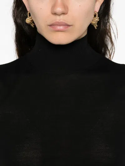 Goes Botanical Kurzärmeliger Rollkragenpullover In Black