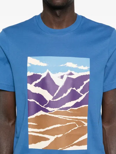 Moncler Graphic-print Short-sleeve T-shirt In Blue