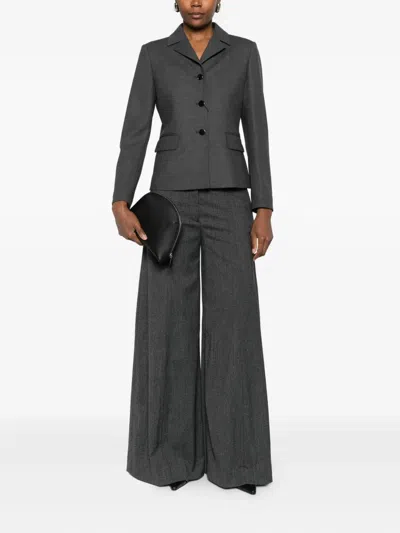 Tagliatore Tailored Gray Jacket With Notched Collar In Gray