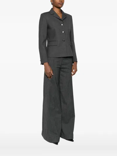 Tagliatore Tailored Gray Jacket With Notched Collar In Gray