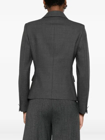 Tagliatore Tailored Gray Jacket With Notched Collar In Gray