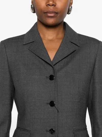 Tagliatore Tailored Gray Jacket With Notched Collar In Gray