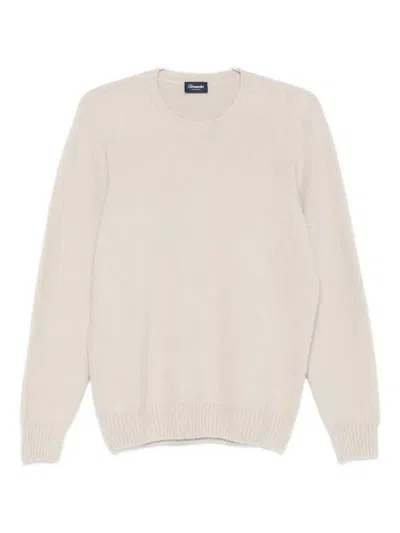 Drumohr Long Sleeve Crew-neck Sweater In Neutral