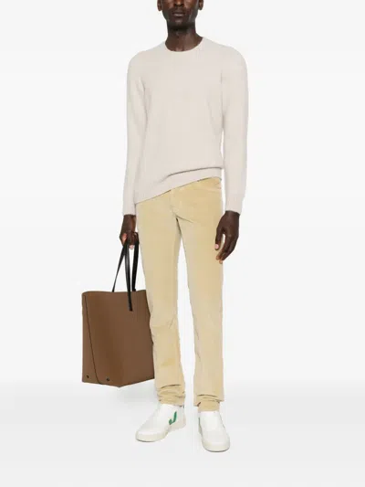 Drumohr Long Sleeve Crew-neck Sweater In Neutral