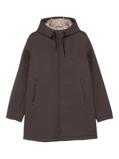 Herno Kapuzenmantel Mit Reissverschluss In Brown