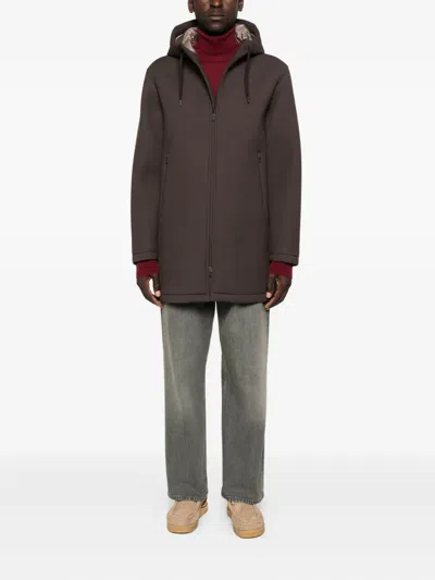 Herno Kapuzenmantel Mit Reissverschluss In Brown