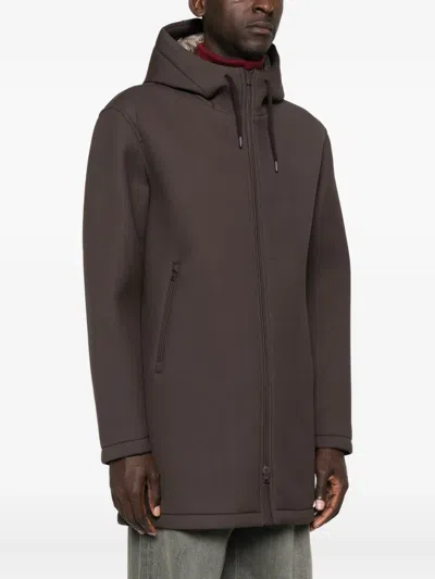 Herno Kapuzenmantel Mit Reissverschluss In Brown