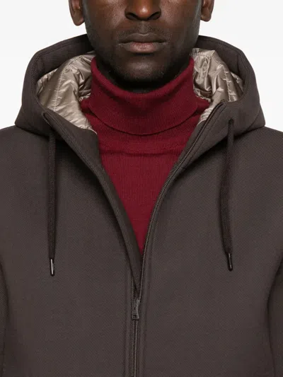 Herno Kapuzenmantel Mit Reissverschluss In Brown