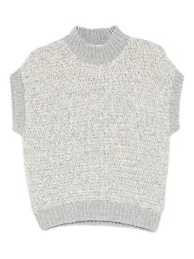 Peserico Alpaca-blend Sweater Vest In Gray