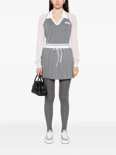 Casablanca Tennis Skirt In Silver