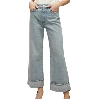 Veronica Beard Taylor Cuffed Wide-leg Jean In Airway Cloud In Multi