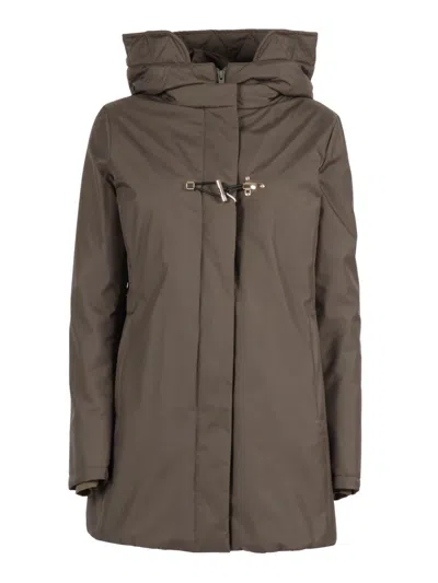 Fay Double-breasted Toggle Coat With Detachable Front Panel In Gray