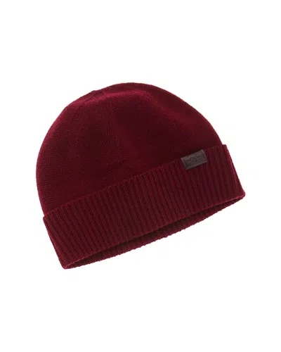 Hickey Freeman Rib Cuff Jersey Cashmere Beanie In Burgundy