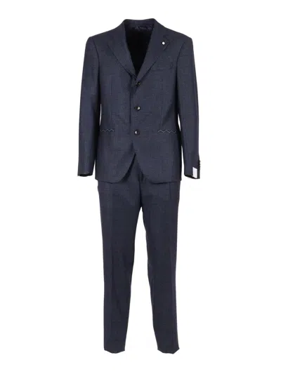Luigi Bianchi Tailored Blue Suit Jacket With Structured Silhouette In Blue