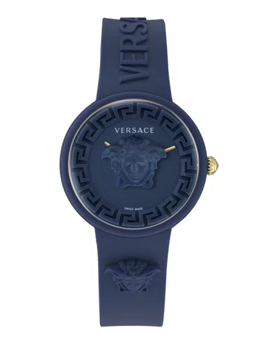 Versace Medusa Pop Silicone Watch In Blue