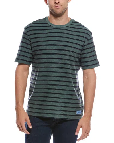 Scotch & Soda Textured Stripe T-shirt In Green
