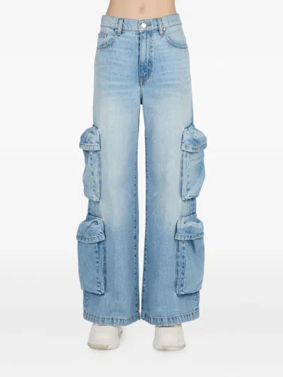 Amiri Multi-pocket Wide-leg Jeans In Blue