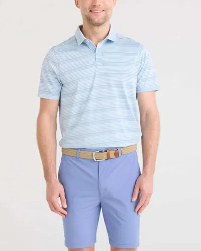 Saxx Men's Droptemp Dry Polo In Shadow Stripe/light Blue In Multi