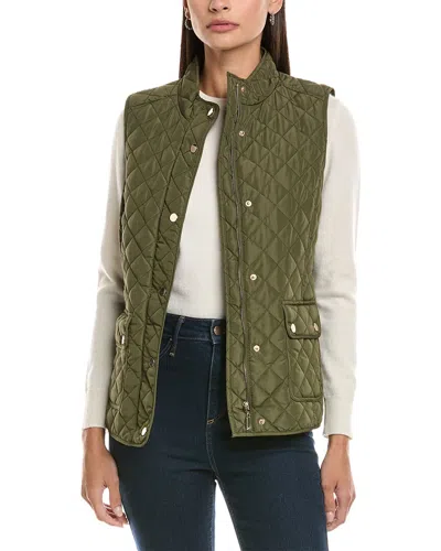 Jones New York Quilted Vest In Green