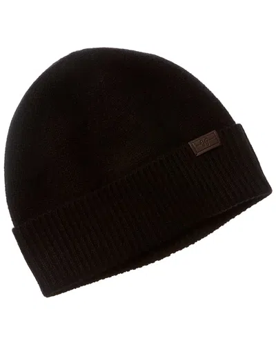Hickey Freeman Rib Cuff Jersey Cashmere Beanie In Black