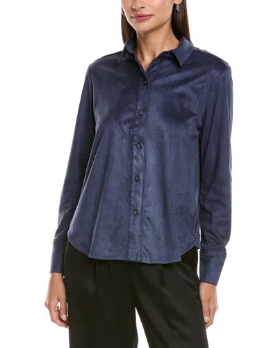 Tyler Boe Microsuede Club Shirt In Blue