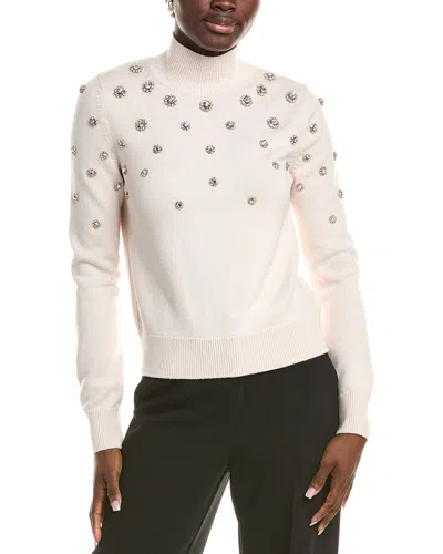 Oscar De La Renta Wool Sweater In Neutral