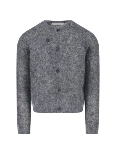Tonywack Soft Textured Long Sleeve Crew Sweater In Gray