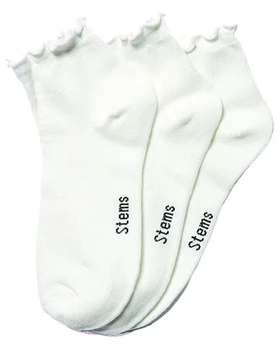 Stems Everyday Classic Ruffle Socks In White