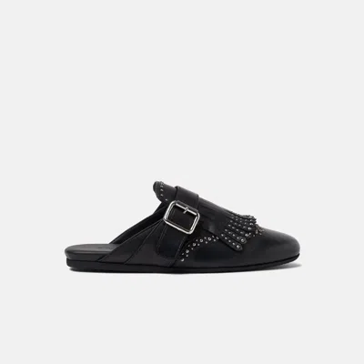 Scarosso Gaia Studded Mule Flat Shoes In Animal Print