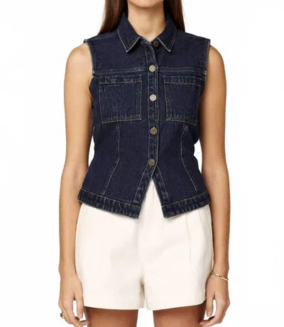 Cleobella Franka Denim Vest In Dark Denim In Blue