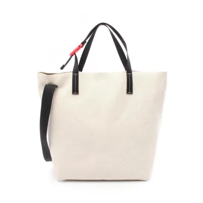 Pre-owned Marni Ivory Canvas Tote Bag () In Multi