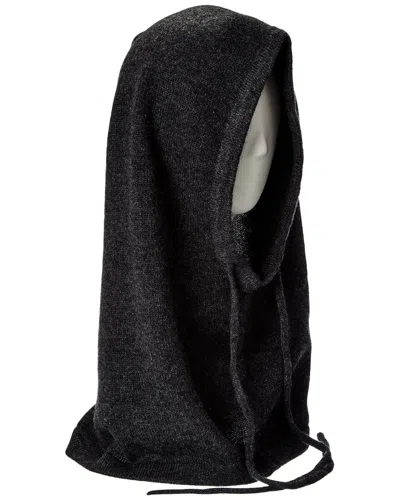 Forte Cashmere Jersey Drawstring Cashmere Hood In Black