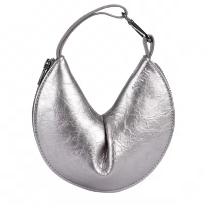 Hvisk Women's Cookie Structure Handbag In Metallic Gray In Multi
