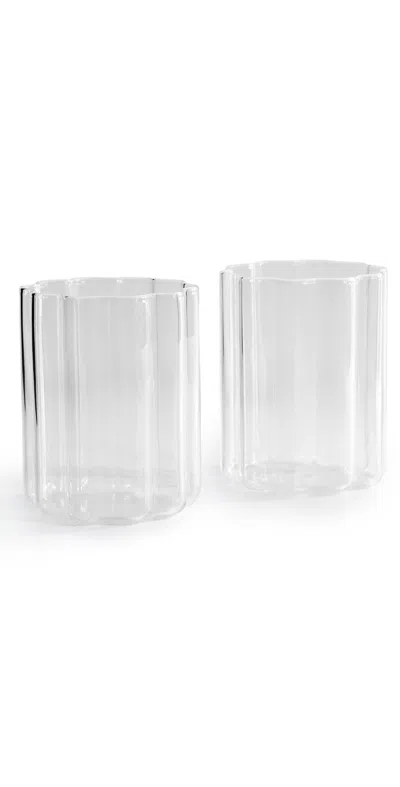 Fazeek Wave Glasses Set Of 2 Clear In Transparent